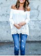 Off Shoulder Peasant Style Blouse 